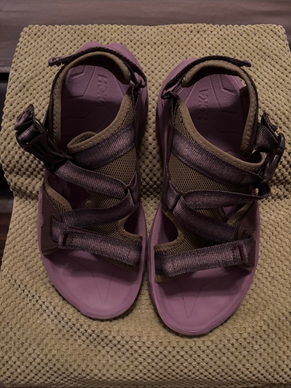 Hoka One One Women's Strapped Sandals - Purple and Green